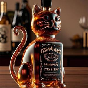 ガラス容器 おしゃれ 猫 300ml ウイスキ...の詳細画像3