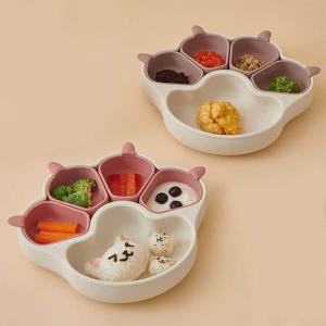 肉球 ベビー食器 シリコン 離乳食プレート 赤...の詳細画像1