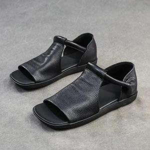 幅広 おしゃれ レトロなオープントゥ サンダル...の詳細画像4
