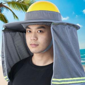 ファスナー付き つば UVカット ヘルメット用...の詳細画像4