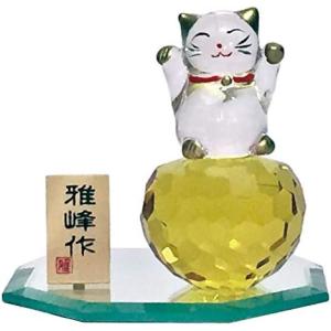 ガラス 置物 招き猫 縁起 招福/ クリスタル風水招き猫 /インテリア