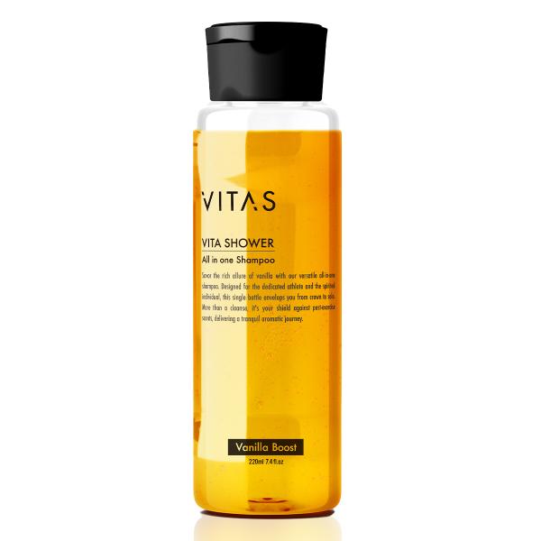 アミノ酸 シャンプー VITAS 公式  Vita Shower 220ml バニラ ムスク 頭 体...