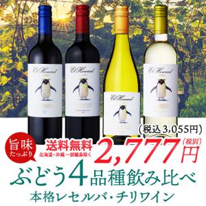 ワイン ワインセット 単一品種チリワイン飲み比べ4本セット チリワイン 赤ワイン 白ワイン 辛口 爆買