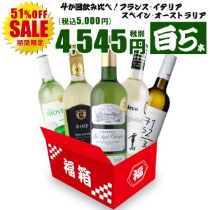 ワイン ワインセット 白ワイン お得すぎる白5本 4か国飲み比べ お楽しみセット 辛口 白 白ワインセット 福袋｜viva-bonappetit