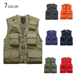 ベスト メンズ メッシュ フィッシングベスト アウトドア