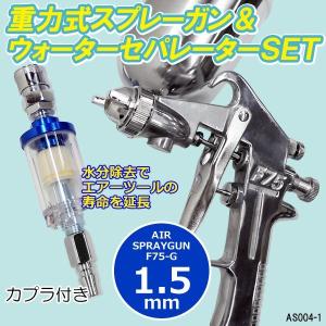 エアースプレーガン F75-G 口径3サイズ 1.0mm 1.3mm 1.5mm 400cc 重力