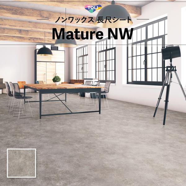 FS4245 長尺シート 土足対応 東リ マチュアNW 2ｍｍ厚 182ｃｍ巾 石目 ストーン シャ...