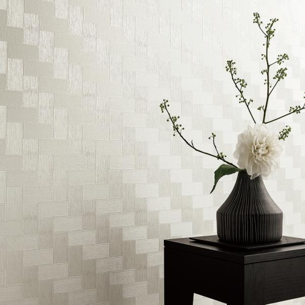 大特価SALE BB2614 壁紙 和調 和柄 石畳網代調 エンボス パール ホワイト系 のりなし ...