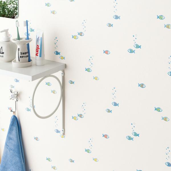 大特価SALE BB2683 壁紙 魚柄 カラフル ホワイト系 カジュアル のりなし シンコール ク...