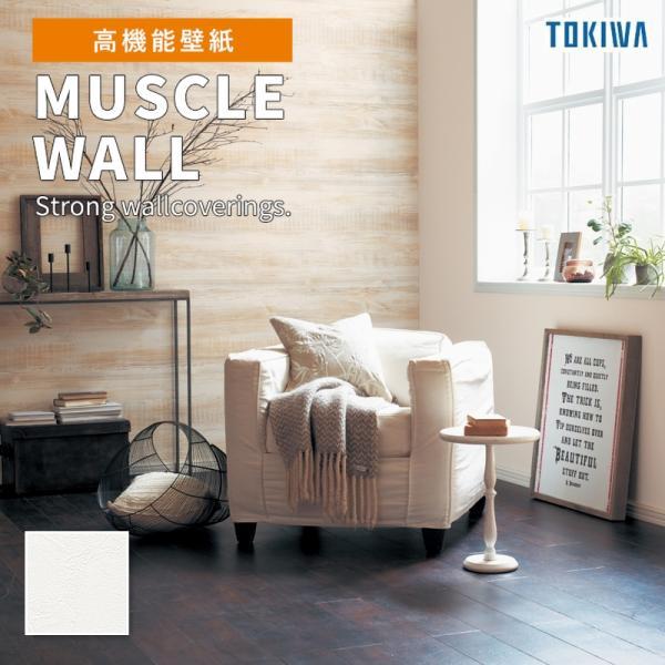 TMM6448 壁紙 トキワ マッスルウォール 撥水 石目調 塗り調 ホワイト系 白系