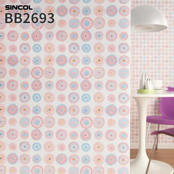 大特価SALE BB2693 壁紙 花柄 フラワー ドット 可愛いカジュアル カジュアル のりなし ...