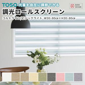 最安値挑戦中 TOSO 調光 ロールスクリーン ロールカーテン コルトライン ビジックライト 幅30〜80cm 高さ30〜80cm｜vivakenzai