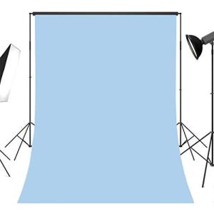 LB 背景布 1.8×2.7ｍ/6×9ft 単色 浅い青 布地 写真撮影 バックペーパー 人物/商品撮影 背景シート 撮影スタジオ用 アイロ