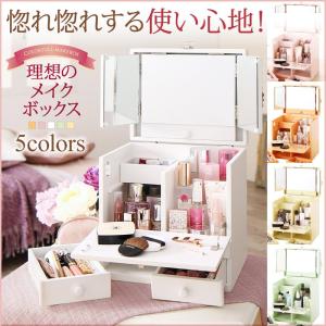 HAGiHARA（萩原） 化粧箱 メイクボックス コスメボックス 鏡ミラー付き