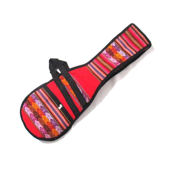 【CHARANGO SOFT CASE RED】民族楽器チャランゴ用の布ケース、ファスナーボケット＆...