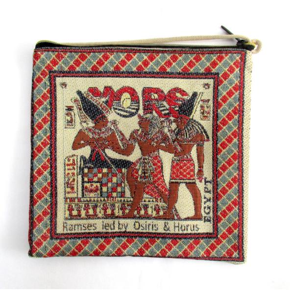 古代エジプトモチーフ 刺繍ショルダーバッグ｜エジプト直輸入｜軽量コンパクト｜ファラオ・神々など柄多数...