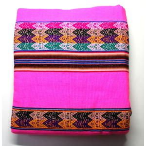 アワイヨ柄布のアンデス織物】【中サイズ】【パープル・紫色】南米