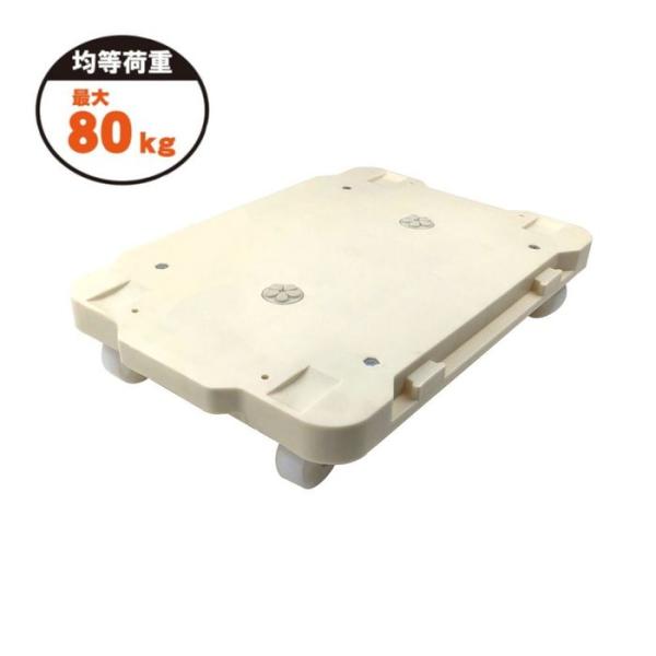 ミニ連結台車 平台車 ホワイト色 均等荷重約80kg 約幅42cm×奥行28cmm×高さ8cm PH...