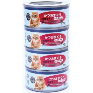 猫　キャットフード＊缶詰　猫缶　大量まとめ売り！81缶セット！ 猫の缶詰170g×4Pかつおまぐろ赤身水煮 しらす入り ×12個セット 4缶