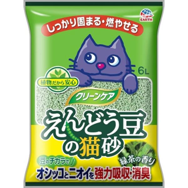 アース　えんどう豆の猫砂緑茶の香り6Ｌ  ペット 猫用品 猫砂 猫トイレ ビバホーム