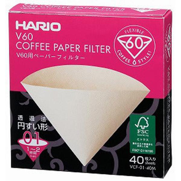 ハリオ　　Ｖ60ドリッパー　　01ペーパーみさらし40Ｐ  キッチン ボトル 保温用品 コーヒー用品...