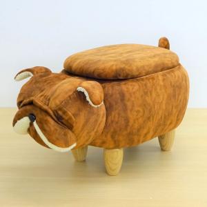 動物スツール収納付 ブルドッグ