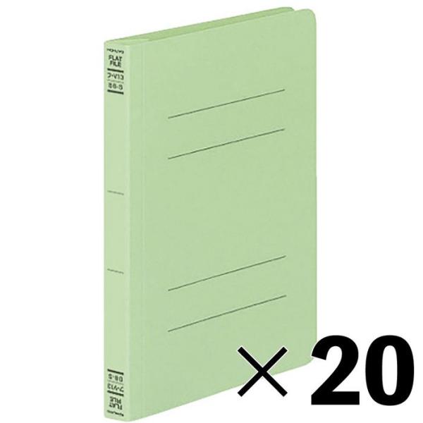 【20冊セット】コクヨ　フラットファイルV樹脂製とじ具B6縦 15mmとじ 緑 フ-V13G【メーカ...