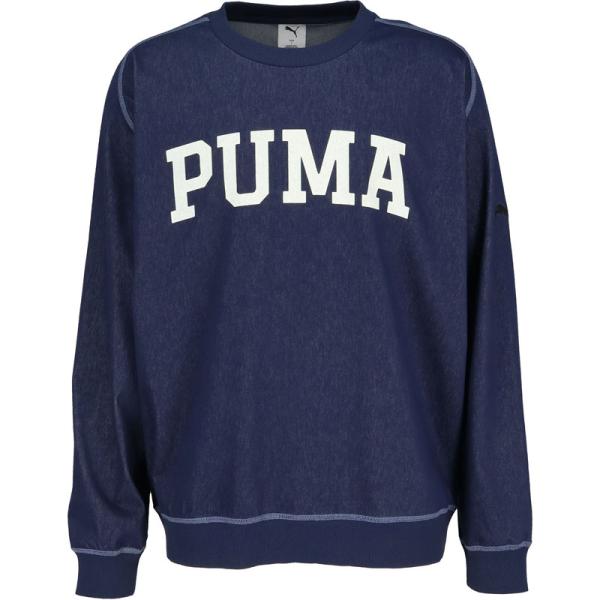 プーマ PUMA ESS ELEVATED デニム ライク クルー マルチスポーツ スウェット・トレ...