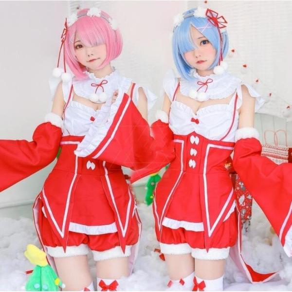 ロリータ 衣装 クリスマス コスプレ 衣装 サンタクロース 雪だるま 変身仮装 上下セット サンタコ...