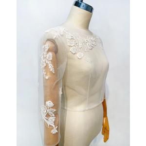 レースボレロ ボレロ レース 七分袖 ウエディ...の詳細画像1