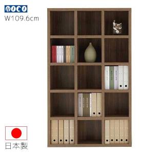 シェルフ ブラウン色 W109.6 D29.7 H180 木目柄 A4ファイル対応 本棚