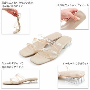 サンダル レディース クリアヒール 歩きやすい...の詳細画像3