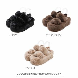 爆買 サンダル レディース ファーサンダル 厚...の詳細画像1