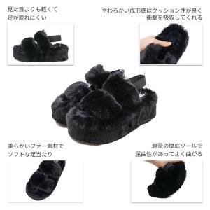 爆買 サンダル レディース ファーサンダル 厚...の詳細画像3