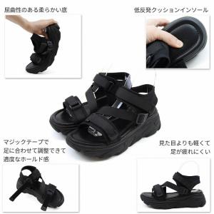 厚底サンダル サンダル レディース 歩きやすい...の詳細画像3