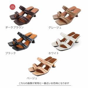 サンダル レディース スクエアトゥ パデッド ...の詳細画像1