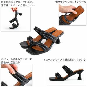 サンダル レディース スクエアトゥ パデッド ...の詳細画像3