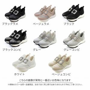 厚底 スニーカー レディース スリッポン ダッ...の詳細画像1
