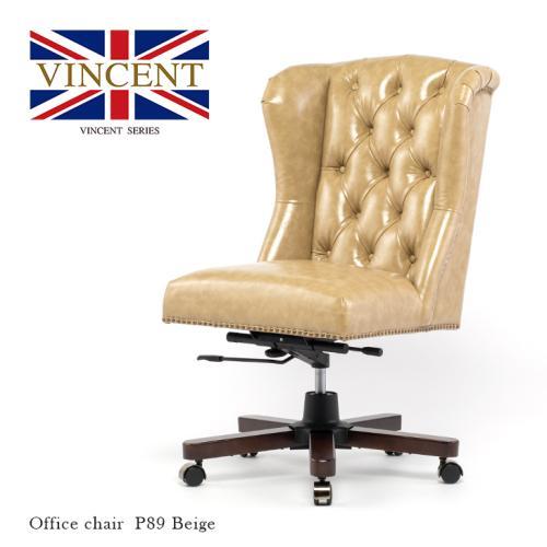 チェア オフィスチェア アーム付 椅子 いす デスクチェア ハイバック アンティーク調 英国 木製 ...