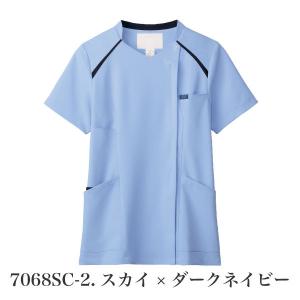 7068SC スクラブ 白衣 ジップ フォーク...の詳細画像2