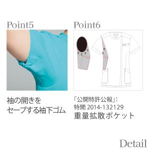 スクラブ 医療 ジップスクラブ 白衣 ナース ...の詳細画像2