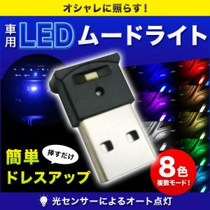 車 LED ライト USB型 車内灯 車内照明 ドレスアップ カー用品