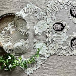 アンティークレース風 ギュピールレース 刺繍レース テーブルセンター