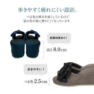 ヒールスリッパ かかと付き 8cm ルームシュ...の詳細画像3