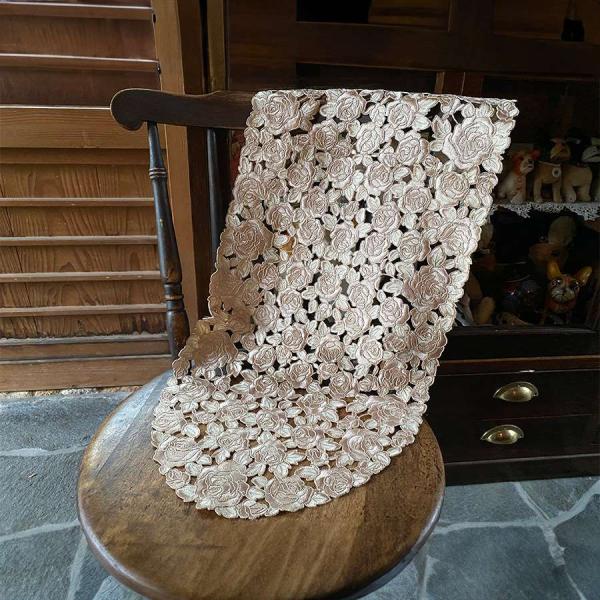 オールエンブロイダリーゴールド  テーブルセンター 2サイズ展開 35x80cm