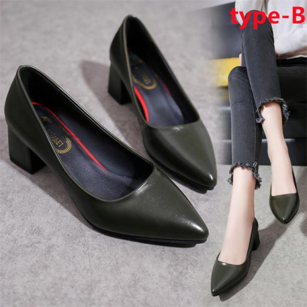 パンプス ローヒール ローファー ポインテッドトゥ 靴 レディース ファッション ビジネス カジュア...