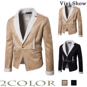 ムートンコート メンズ チェスターコート 裏起毛