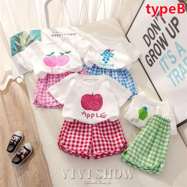 子供服 セットアップ 夏 韓国子供服 女の子 ジュニア キッズ 上下セット 2点セット 半袖 Tシャ...