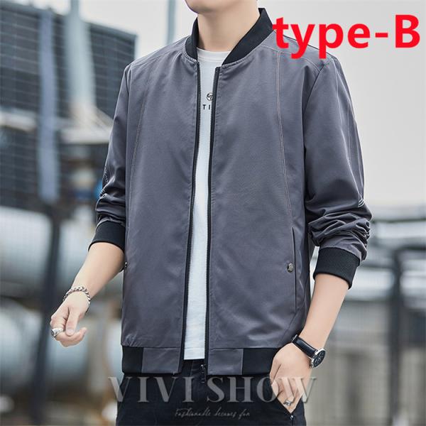 ジャケット メンズ フライトジャケット ジャージ ライトアウター ノーカラー アウター 薄手 春 秋...