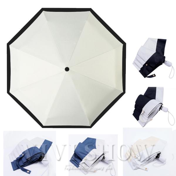 100％完全遮光 自動開閉 日傘/雨傘/晴雨兼用傘 ブラックコーティング ダン  ガリー風 折りたた...